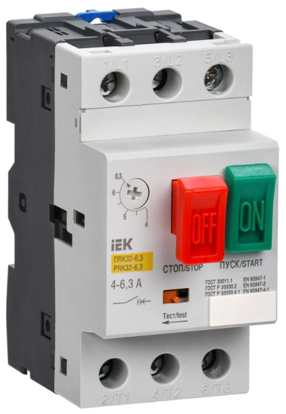 Изображение товара Пускатель IEK DMS11-D63 для трехфазных электродвигателей 660 В