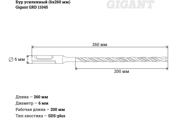 фото Бур SDS+ Gigant GRD 11045