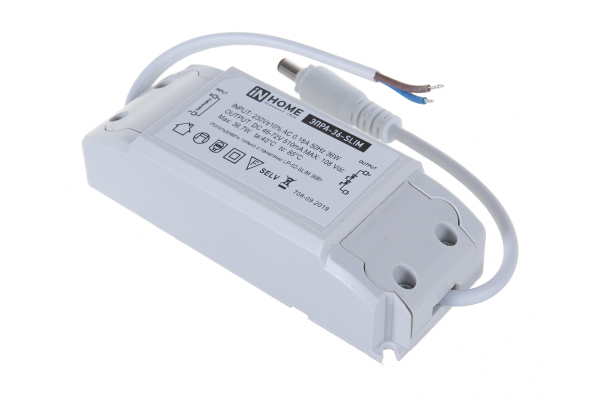 

Аппарат пускорегулирующий электронный (ЭПРА) IN HOME 4690612031224 ЭПРА-36-SLIM 36Вт, 4690612031224