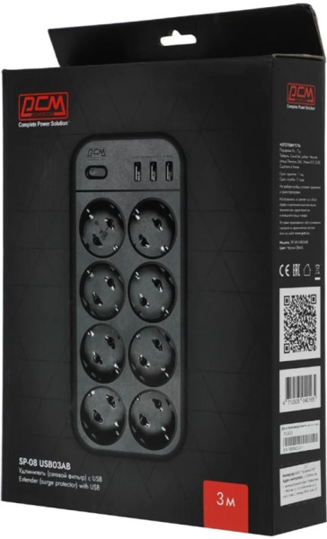 фото Сетевой фильтр  Powercom SP-08 USB03AB 1.8M в Воронеже