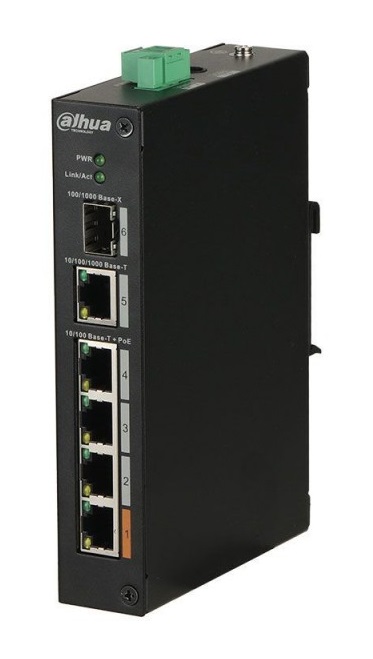 

Коммутатор PoE Dahua DH-PFS3106-4ET-60 4-портовый, неуправляемый, 1*100/1000 Base-X 1*10/100/1000 Base-T 4*10/100 Base-T (PoE порты), на DIN-рейку, DH-PFS3106-4ET-60