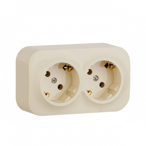 

Розетка Legrand 782263 Quteo - 2 x 2К+З без шторок, 16 A, 250 В~, IP 20, слоновая кость, 782263