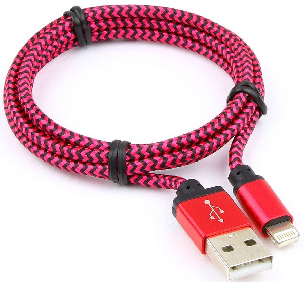 

Кабель интерфейсный USB 2.0 Cablexpert AM/Lightning 8P CC-ApUSB2pe1m 1м, нейлоновая оплетка, алюминиевые разъем, фиолетовый, AM/Lightning 8P