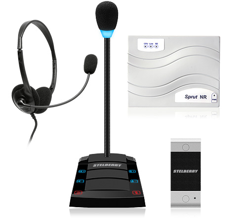 

Переговорное устройство Stelberry SX-402 / 2 "клиент-кассир" (S-402 - 2шт), подключение гарнитуры (в комплекте) с 2-х канальной системой записи перего, SX-402 / 2