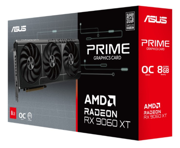 фото Видеокарта ASUS Radeon RX 9060 XT PRIME OC (PRIME-RX9060XT-O8G) в Челябинске