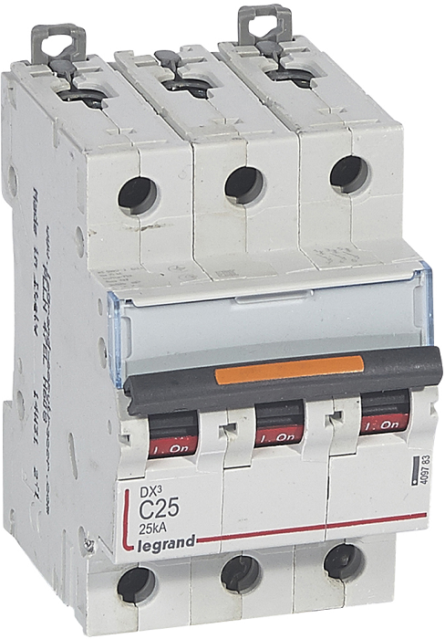 

Автоматический выключатель Legrand 409783 DX³ 25 кА - тип характеристики С, 3П, 400 В~, 25 А, 3 модуля, 409783