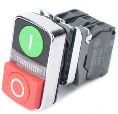 Изображение товара Двойная кнопка Systeme Electric SB4BW73731B5 для систем управления 24 В