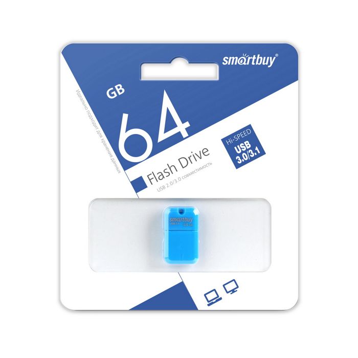 

Накопитель USB 3.0 64GB SmartBuy SB64GBAB-3 Art синий, SB64GBAB-3