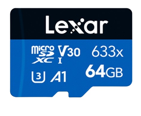 

Карта памяти MicroSDXC 64GB Lexar LMS0633064G-BNNNG High-Performance 633x UHS-I U3 V30 A1 C10, 100/45MB/s (адаптер), LMS0633064G-BNNNG