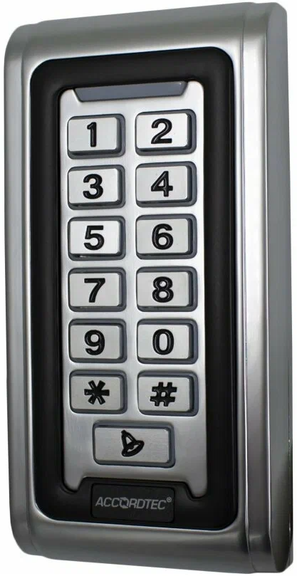 

Панель AccordTec AT-CP200EM-W кодовая со встроенным считывателем карт EM-marine, память на 2000 карт, AT-CP200EM-W