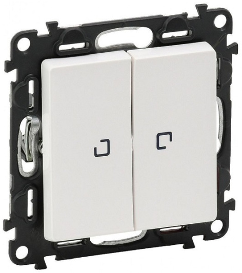 Изображение товара Выключатель Legrand 752428 Valena Life 2 клавиши с подсветкой встраиваемый белый