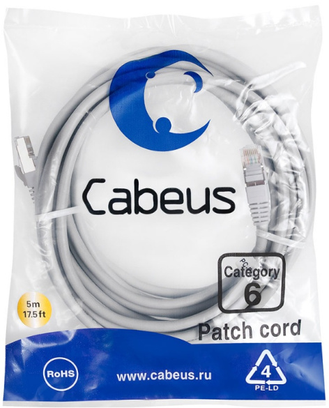 фото Кабель патч-корд F/UTP 6 кат. 5м Cabeus PC-FTP-RJ45-Cat.6-5m-LSZH в Перми