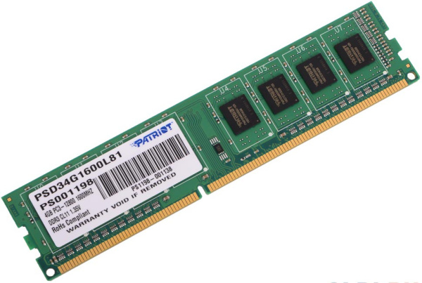 фото Модуль памяти DDR3L 4GB Patriot Memory PSD34G1600L81 в Перми