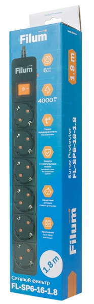 фото Сетевой фильтр  Filum FL-SP6-1.8M-16 в Казани
