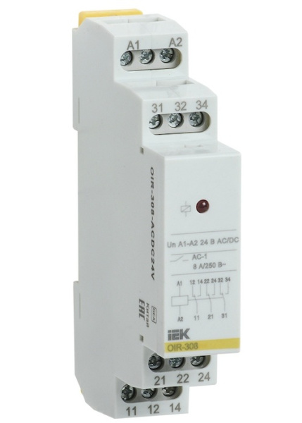 Изображение товара Промежуточное реле IEK OIR-308-ACDC24V для автоматизации