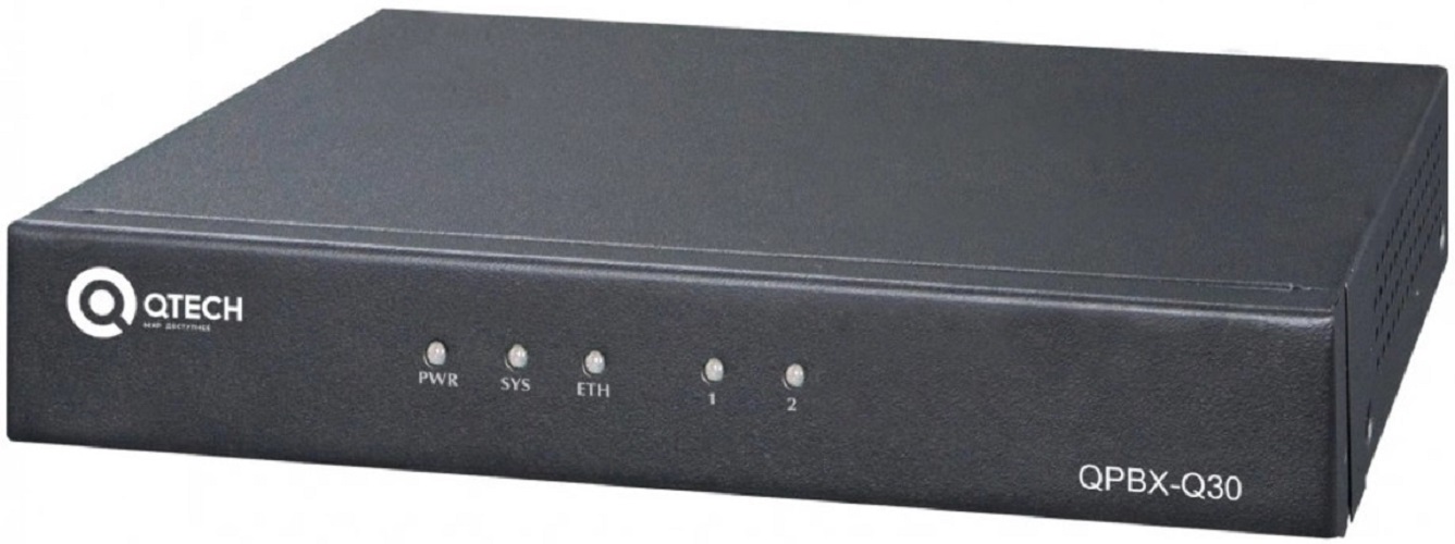 

АТС IP QTECH QPBX-Q30-2FXO до 30 SIP абонентов, 15 одновременных разговоров, 2FXO, питание 220В через адаптер, QPBX-Q30-2FXO