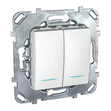

Выключатель Schneider Electric MGU5.0101.18NZD Unica бел двухклавишный 2мод с инд. ламп, MGU5.0101.18NZD