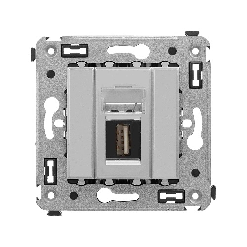 

Розетка DKC 4404403 USB 2.0 одинарная в стену, тип А-А, "Закаленная сталь", "Avanti", 4404403