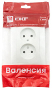 фото Накладка розетки двойной без заземления EKF ESR10-L-102-50