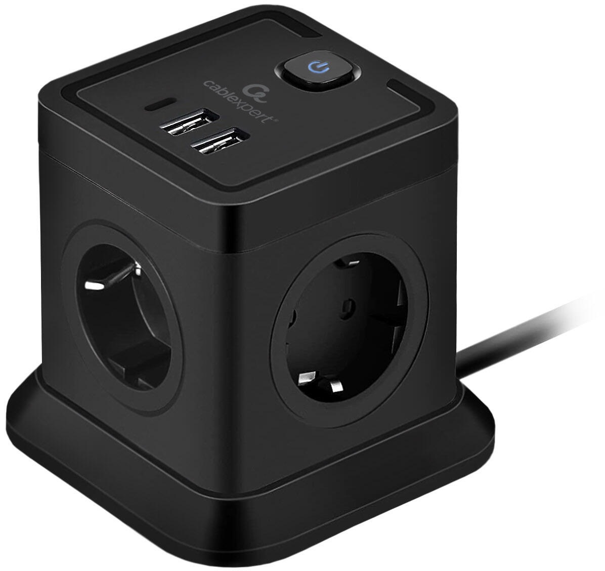 

Сетевой фильтр Cablexpert TWR-4-CU2-B-2 Tower, 4р, 10А, 1xType-C PD, 20Вт, 2хUSB, 2м, ур.защиты 2+, черн, кор, TWR-4-CU2-B-2
