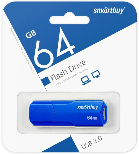 фото Накопитель USB 2.0 64GB SmartBuy SB64GBCLU-BU в Самаре