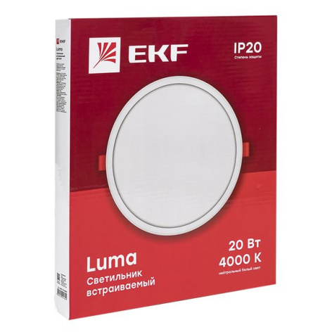фото Светильник светодиодный встраиваемый EKF DLL-1010-20-6500 в Уфе