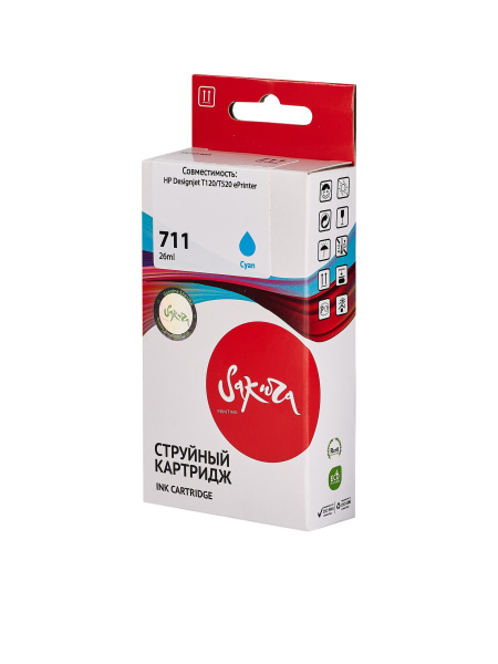 фото Картридж струйный Sakura CZ130A (№711 Cyan) в Перми