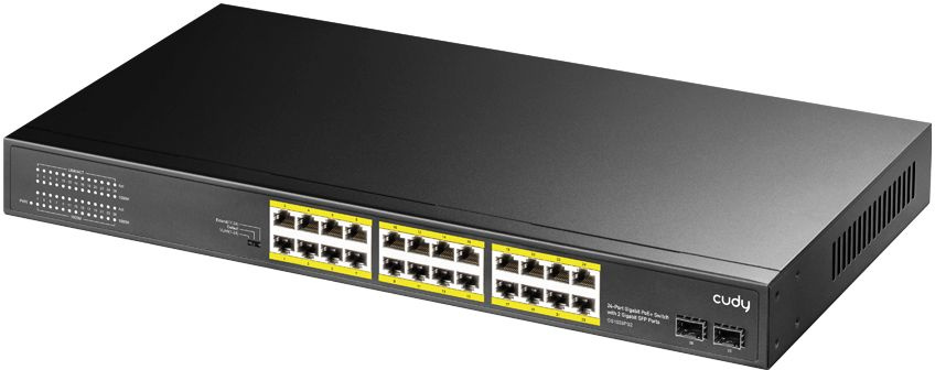 

Коммутатор неуправляемый Cudy GS1028PS2 24-10/100/1000 BASE-T Gigabit ports, 19-inch, 2-1000 BASE-X SFP Slot, 24-port IEEE 802.3at PoE+ Injector, Supp, GS1028PS2