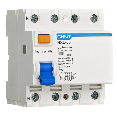 Изображение товара УЗО CHINT 280792 63 мА 4 полюса серия NXL-63