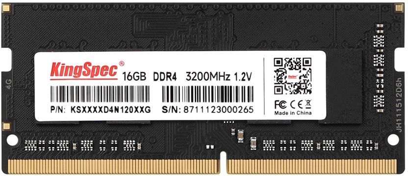 

Модуль памяти DDR4 16GB KINGSPEC KS3200D4N12016G 3200MHz PC4-25600 CL17 260-pin 1.35В RTL, KS3200D4N12016G