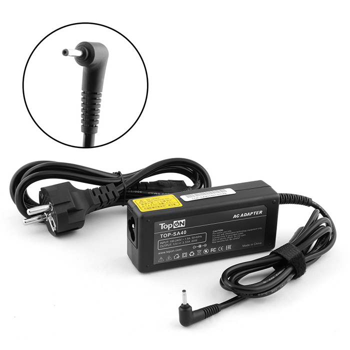 

Адаптер питания TopOn TOP-SA40 для планшета Samsung ATIV Smart PC 500T, Pro 700T, Chromebook 3 Series. 12V 3.33A (2.5x0.7mm) 40W. PN: BA44-00286A, AD-, TOP-SA40