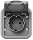фото Розетка с заземлением с крышкой EKF BT1-SOG-111