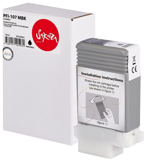 фото Картридж струйный Sakura 6704B001 (PFI-107 MBK) в Челябинске