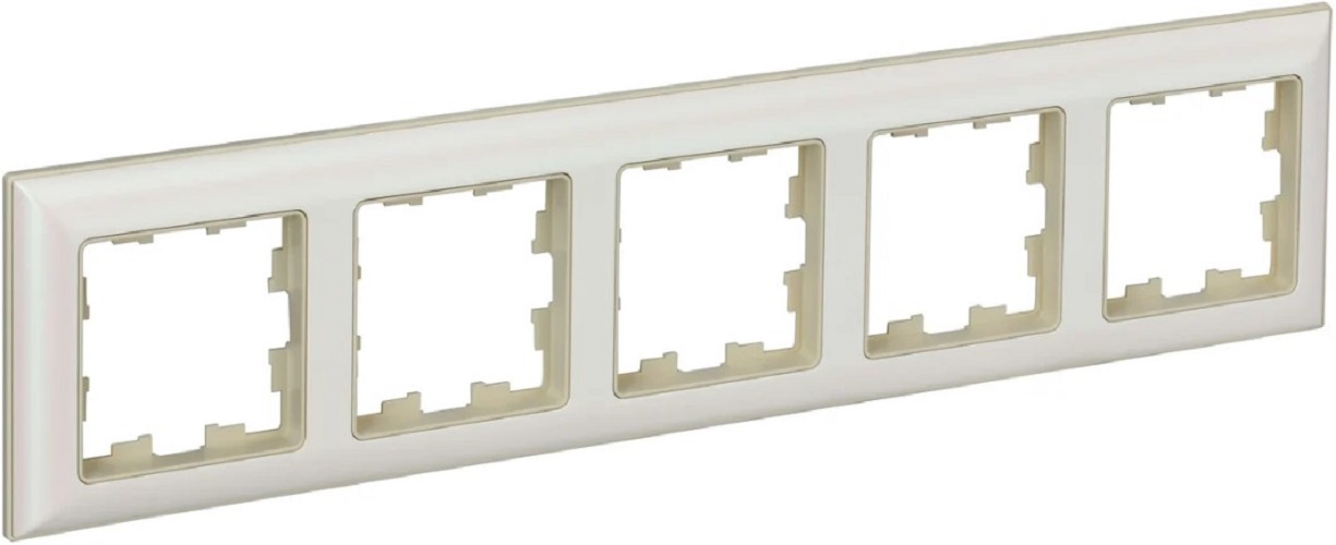 

Рамка пятерная IEK BR-M52-12-1-K10 BRITE РУ-5-Бр Бежевый/Жемчужный, BR-M52-12-1-K10