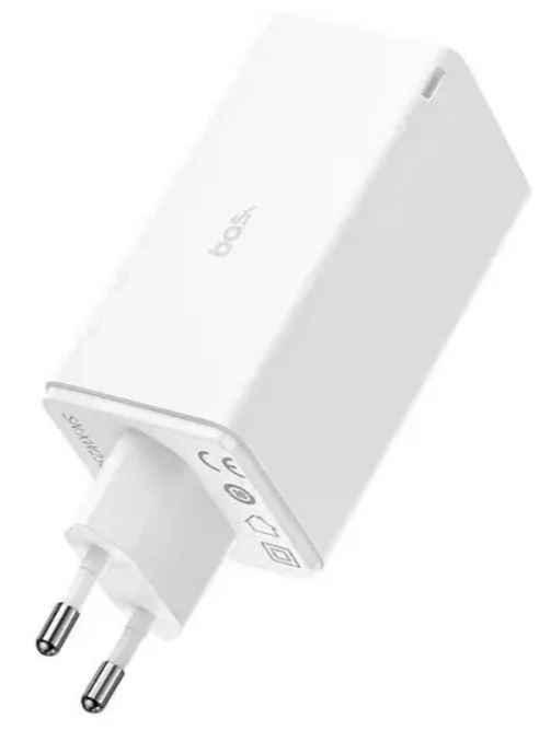 

Зарядное устройство сетевое Baseus GaN6 Pro P10162705212-00 2C+2U 100W EU Moon White (With Cable Type-C to Type-C 100W 1m White), GaN6 Pro