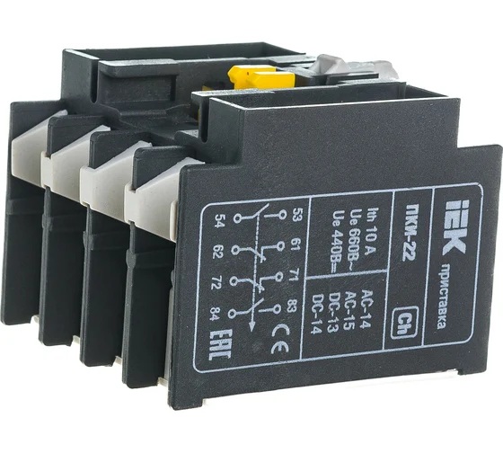 

Приставка IEK ПКИ-22 KPK10-22 дополнительные контакты 2з+2р (арт. ), ПКИ-22