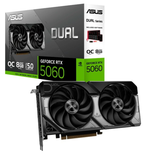 фото Видеокарта ASUS GeForce RTX 5060 DUAL OC (DUAL-RTX5060-O8G) в Екатеринбурге