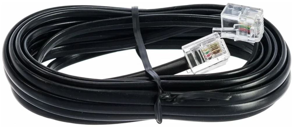 

Кабель телефонный Cablexpert TC6P4C-2M-BK аппарат-розетка 2 м черный, TC6P4C-2M-BK