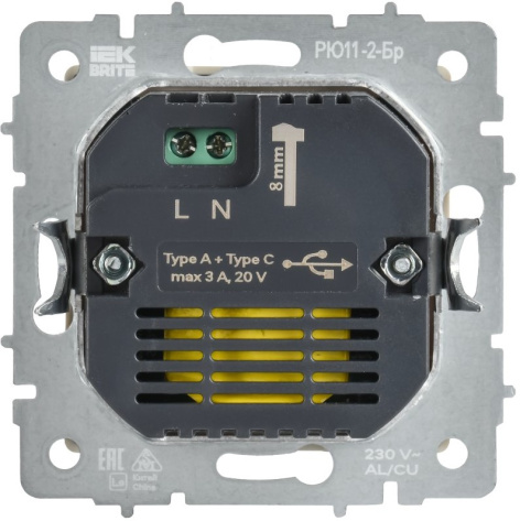 фото Розетка USB  IEK BR-U22-045-K37