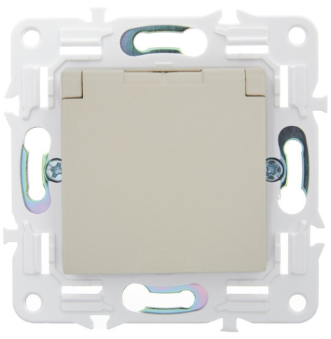 фото Розетка с заземлением с крышкой IEK SK-R16-16-44-K10 в Самаре