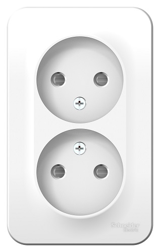 

Розетка Schneider Electric BLNRA001211 2-ая б/з со шторками 16А, 250В, изолир. пластина (белый) наруж, BLNRA001211