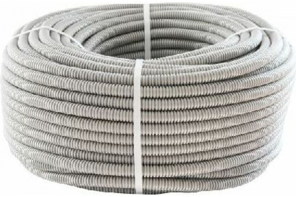 Изображение товара Труба гофрированная тяжёлая Ecoplast 61125 25 мм 50 м с зондом серая