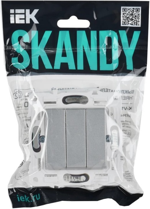 

Выключатель трехклавишный IEK SK-V30-0-10-K23 SKANDY 10А SK-V11S Серебряный, SK-V30-0-10-K23