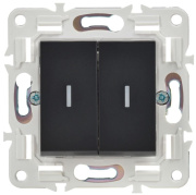 фото Выключатель двухклавишный с подсветкой  IEK SK-V20-1-10-K02