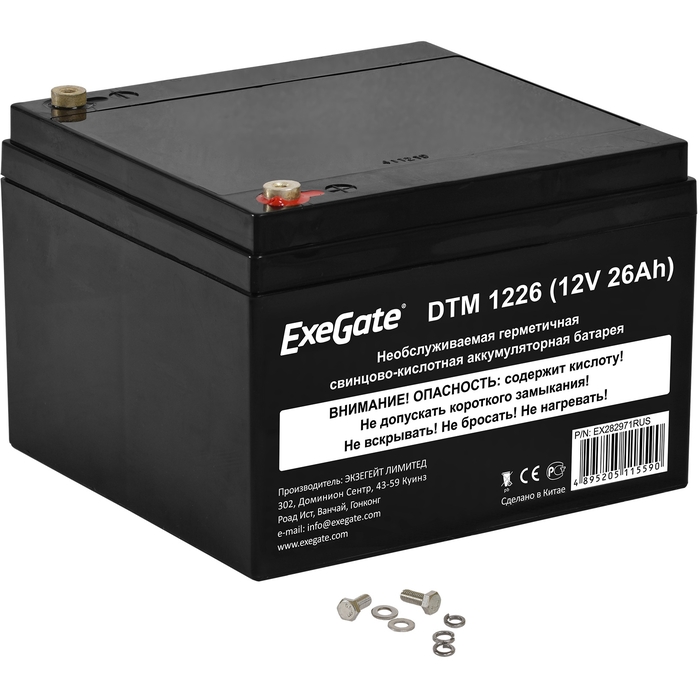

Батарея Exegate DTM 1226 EX282971RUS (12V 26Ah, под болт М5), DTM 1226