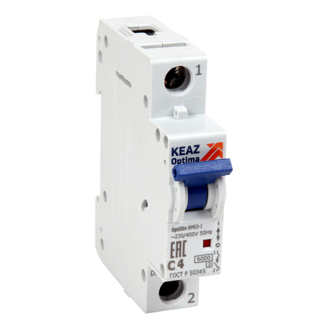 Изображение товара Автоматический выключатель КЭАЗ BM63 1полюс 6 кА IP20 230 В