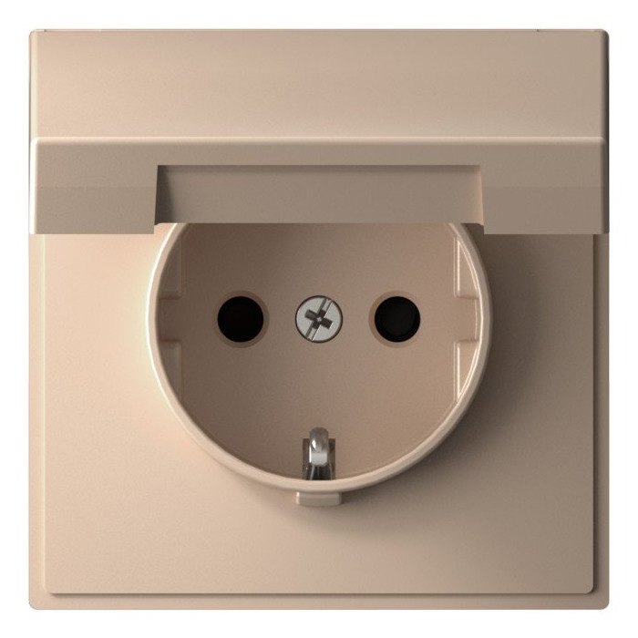 

Розетка с заземлением Systeme Electric GAL001246 ArtGallery со шторками с крышкой, 16А, IP20, механизм, Песочный, GAL001246