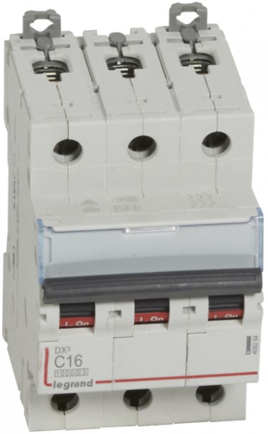 

Автоматический выключатель Legrand 409254 DX³ 10000 - 16 кА - тип характеристики С, 3П, 400 В~, 16 А, 3 модуля, 409254