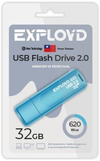 

Накопитель USB 2.0 32GB Exployd EX-32GB-620-Blue 620, синий, EX-32GB-620-Blue