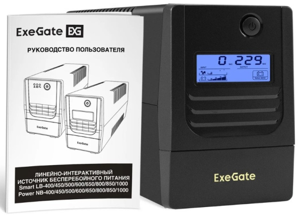 фото Источник бесперебойного питания Exegate Smart LB-400.LCD.AVR.2SH (УЦЕНЕННЫЙ) в Омске